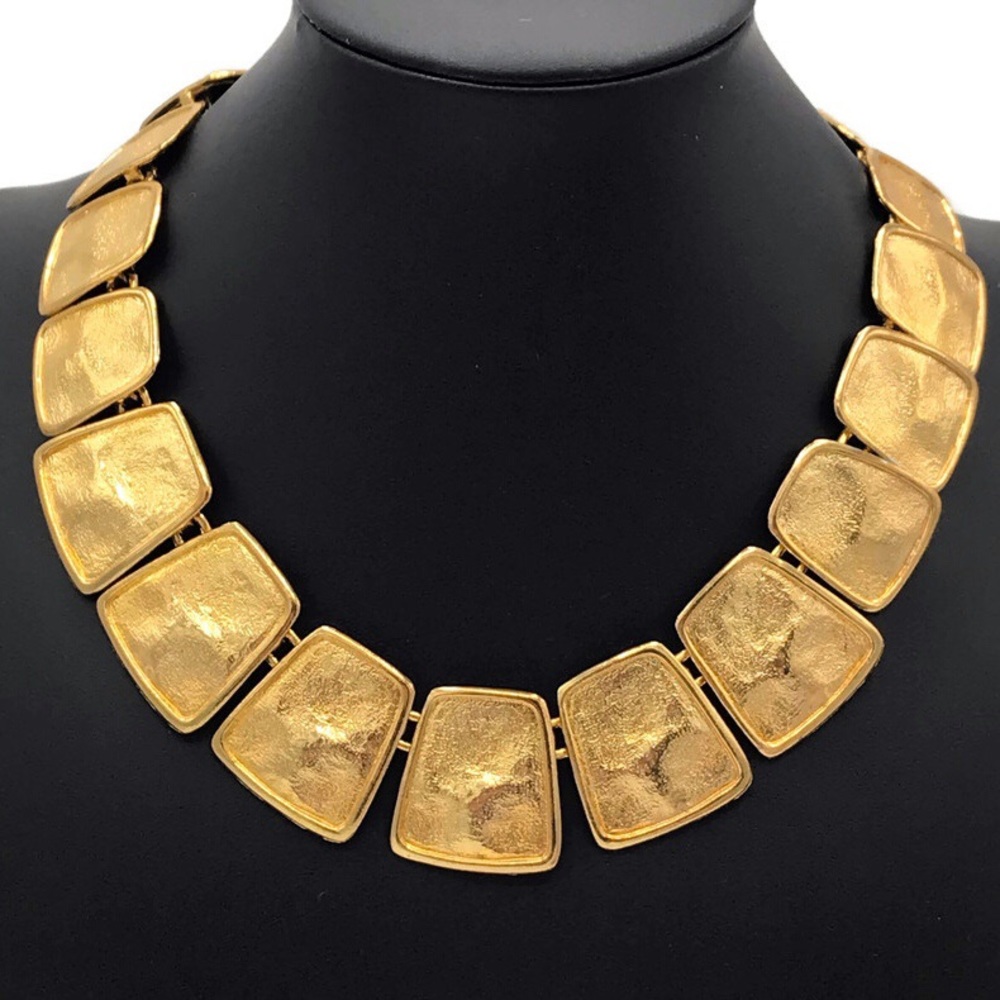 Vintage Gold Textured Collar Necklace - Picture 1 of 7